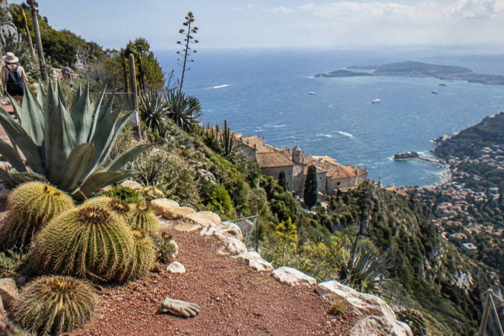 Terraced cactus garden on a clifftop overlooking the Mediterranean