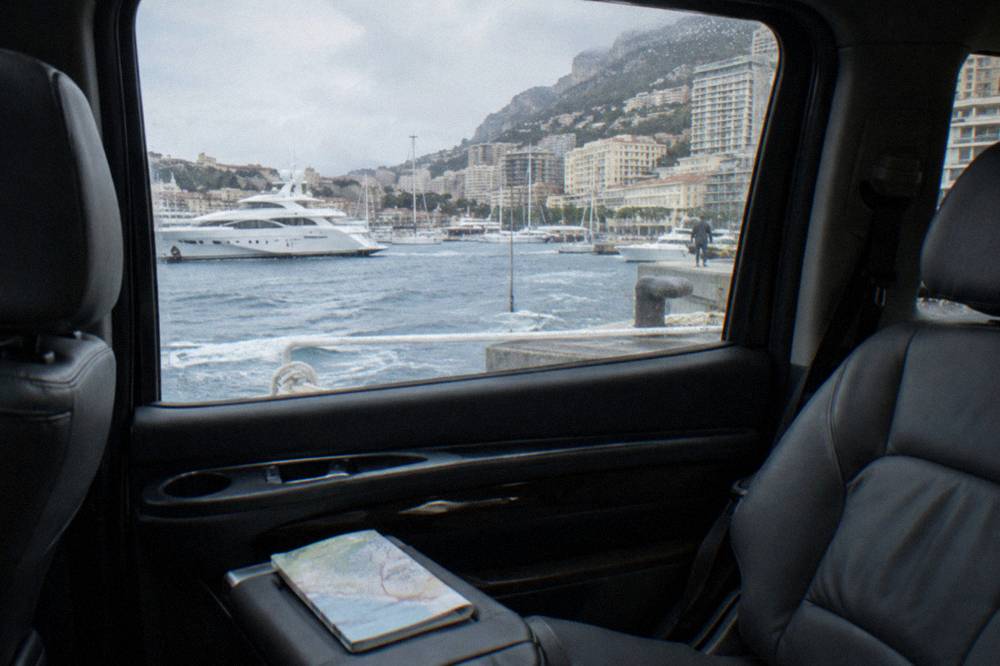 Mercedes van interior with leather seats prepared for private tour passengers