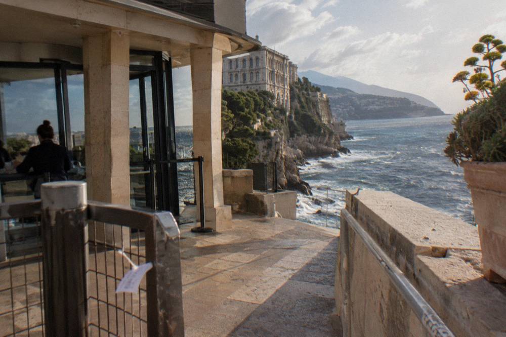 Ticket entrance pavilion of the Oceanographic Museum on the Rock of Monaco