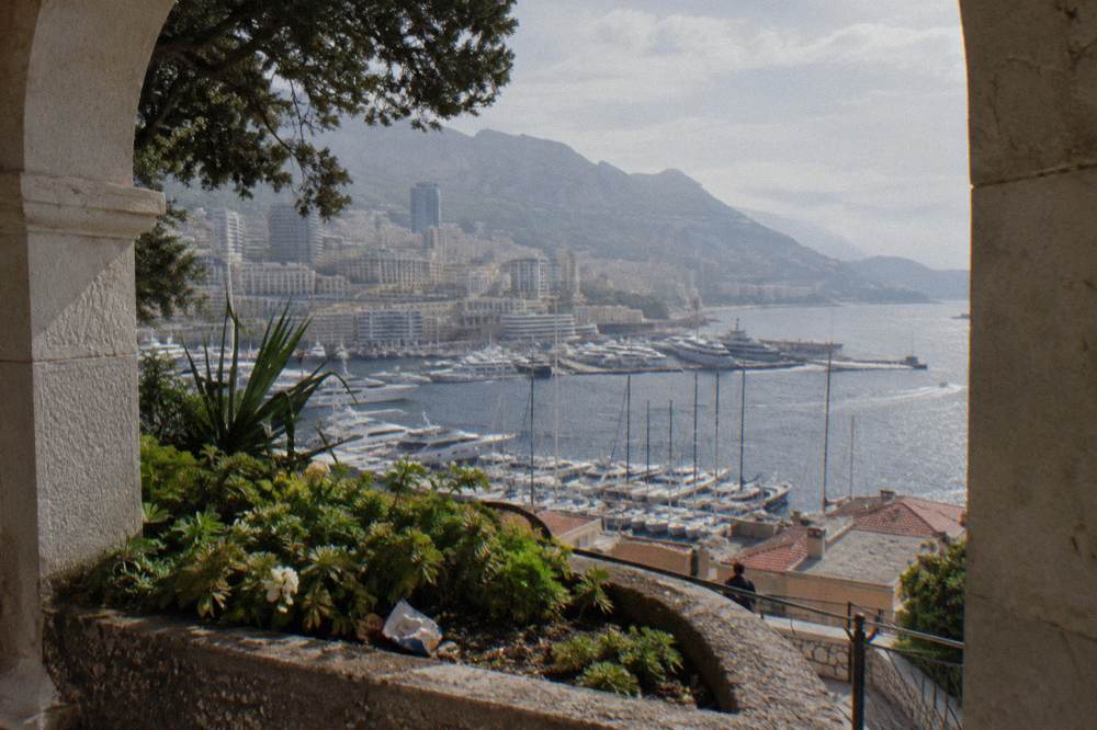 View over Port Hercule and the Monaco rooftops from the terrace of the Rock