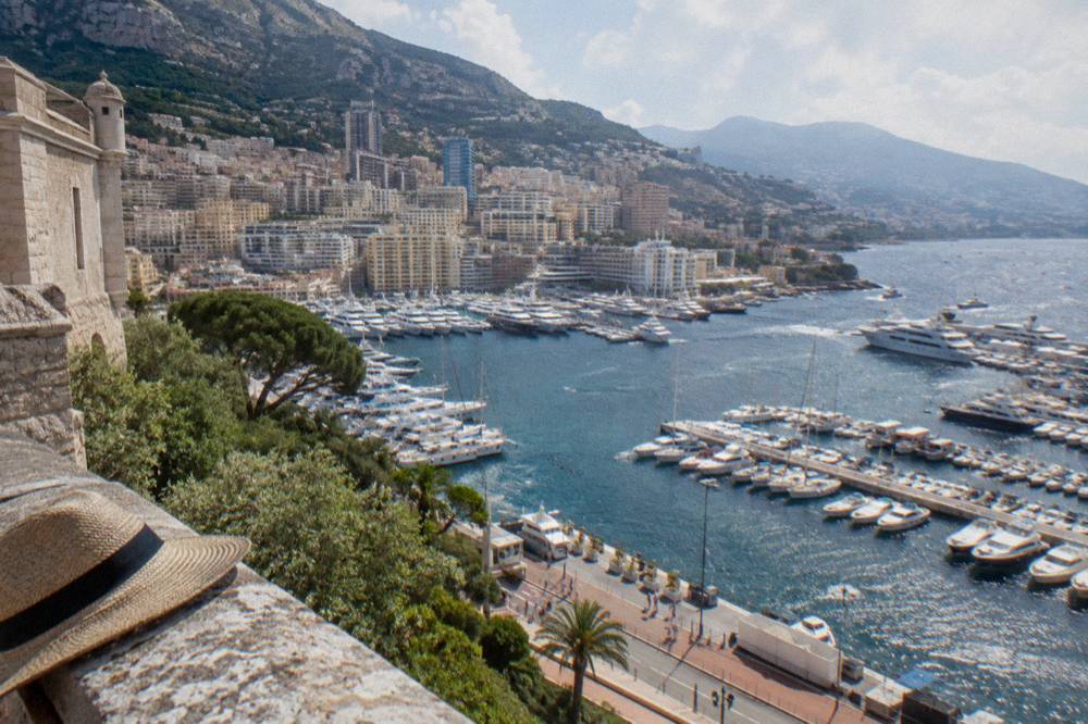 Panorama of Port Hercule and the Monaco hillside seen from the Palace ramparts